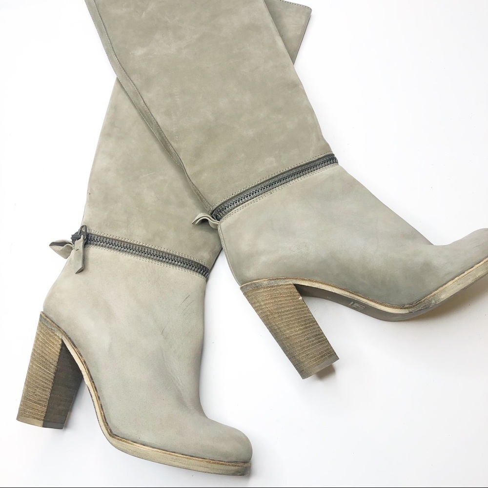MM6 Maison Martin Margiela Gray Leather Boots
